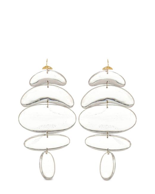 Ten Thousand Things White 18kt Yellow Gold Large Totem Crystal Earrings