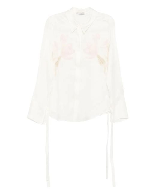 Occleus White Giana Seidenhemd
