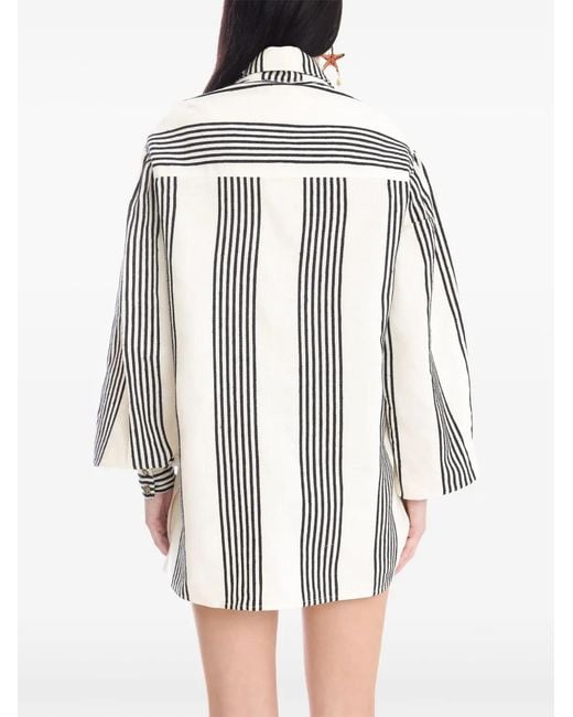Amir Slama White X Jade Picon Striped Shirt