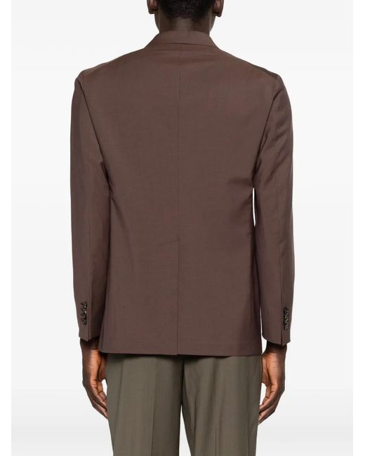 Tagliatore Brown Double-Breasted Blazer for men