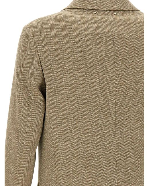 Golden Goose Deluxe Brand Green Herringbone Notched-Lapel Blazer for men