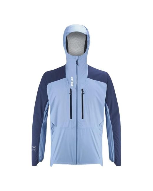 Pascal Millet Blue Wanaka Panelled Hooded Jacket for men