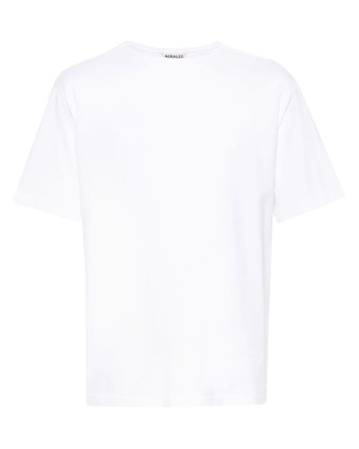 Auralee White Luster Plaiting Cotton T-shirt for men