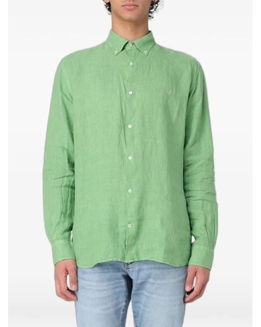 Brooksfield Green Chemise À Logo Brodé for men