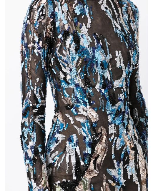 Saiid Kobeisy Black Bead Embellishment Tulle Dress