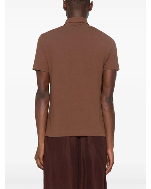 Zanone Brown Cotton Polo Shirt for men