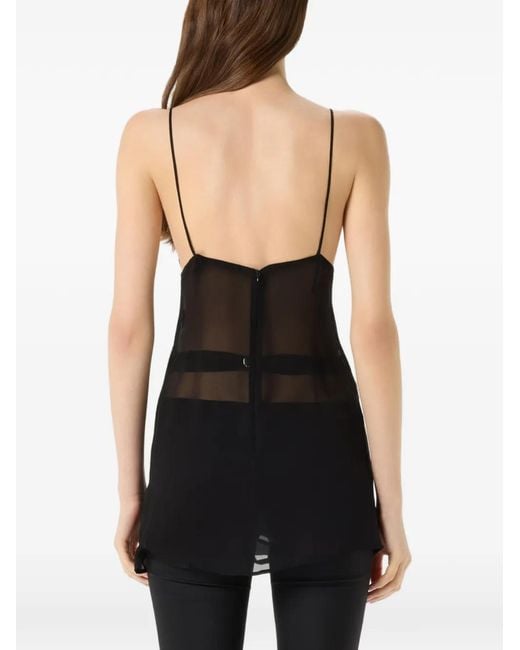 Blumarine Black Embroidered Top