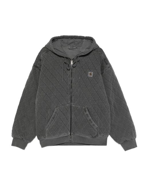 Carhartt Gray Quilted Hooded Zip-Up Jacket for men