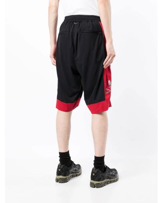 MASTERMIND WORLD Black Contrast-Trim Logo Shorts for men