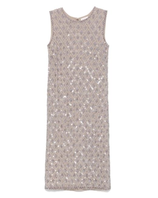 Robe Mi-Longue À Ornements De Sequins P.A.R.O.S.H. en coloris Gray