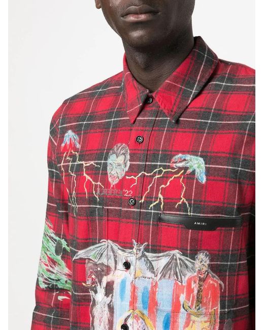 Amiri Red Graphic-Print Shirt for men