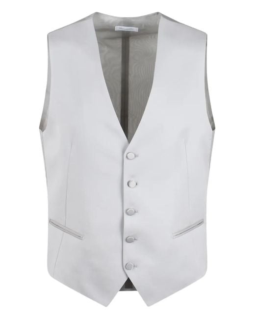 Tagliatore Gray Wool Waistcoat for men