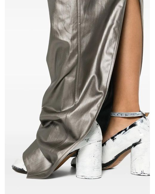 Rick Owens Metallic Lido Corset Coated Denim Gown