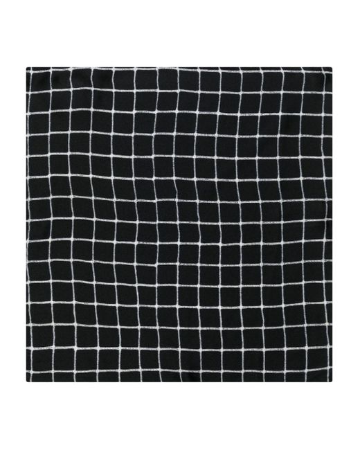 Paul Smith Black Windowpane-pattern Silk Pocket Square for men