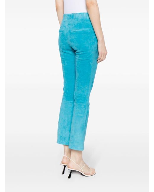 Arma Blue Suede Cropped Trousers