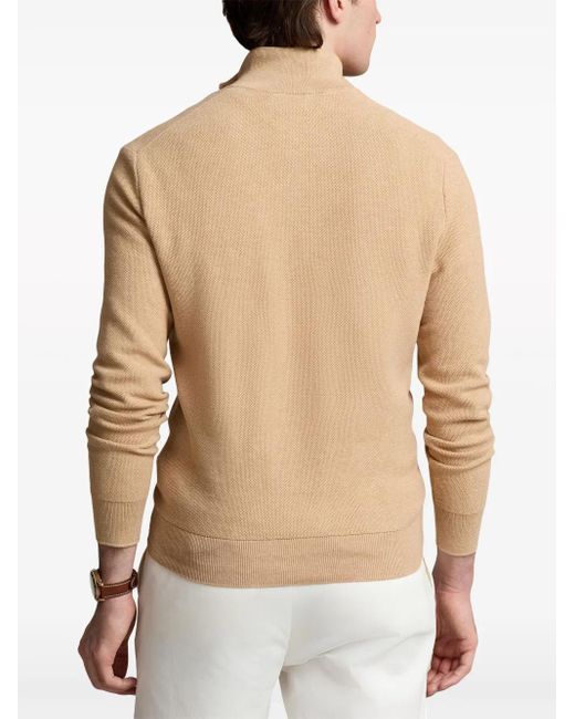 Polo Ralph Lauren Natural Half-Zip Long-Sleeve Pullover With Textured Knit for men