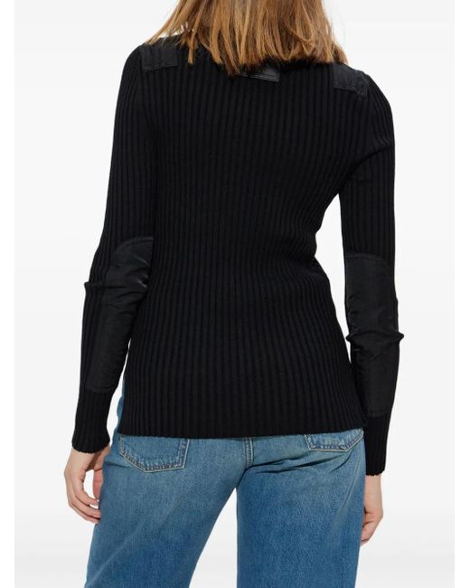 Helmut Lang Geribbelde Top in het Black