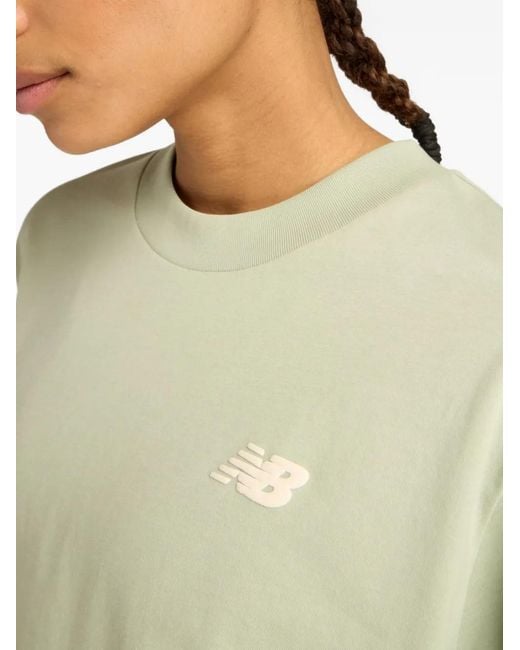 New Balance Green Logo-Detail T-Shirt