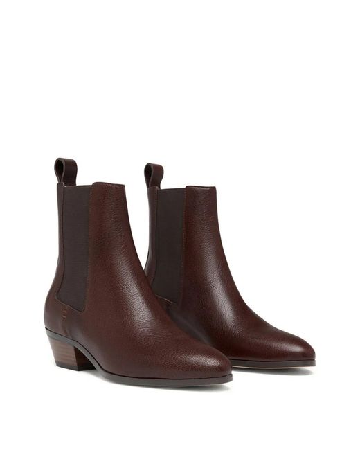 Odissi Brown Ella Leather Ankle Boots