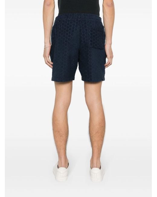 Orlebar Brown Blue Trevone Geometric Pattern Shorts for men
