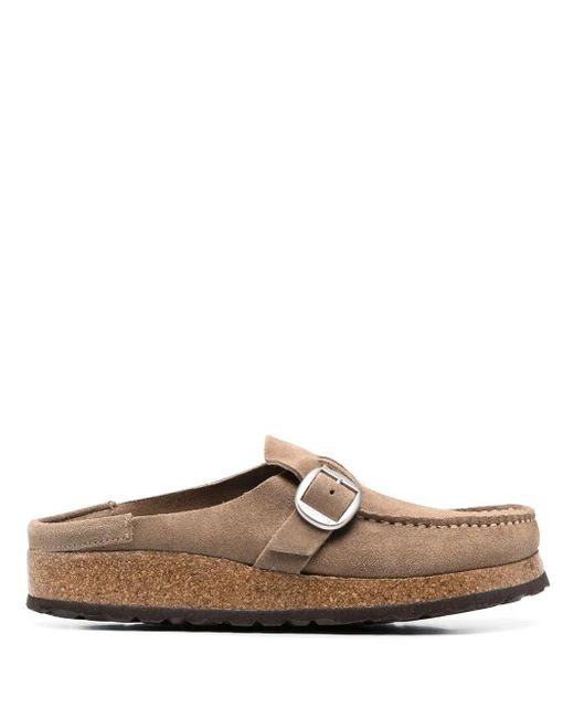 Birkenstock Brown Buckley Taupe, Suede Leather Shoes