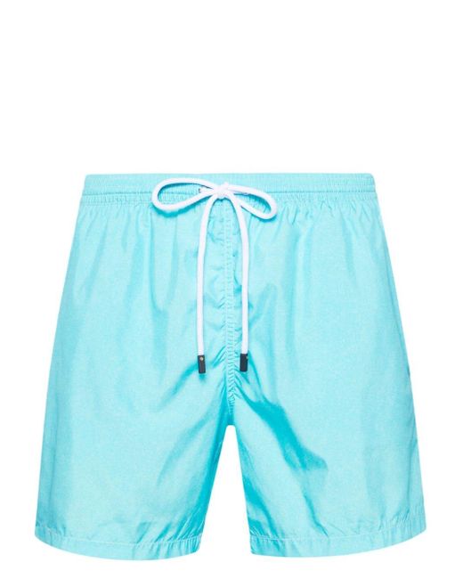 Barba Napoli Blue Logo-patch Drawstring Swim Shorts for men