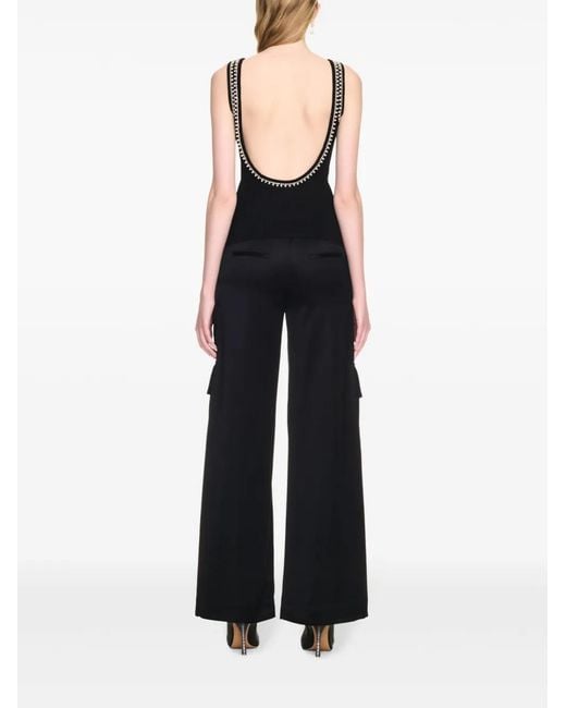 Off-White c/o Virgil Abloh Black Pearl-Embellished Ribbed Tank Top