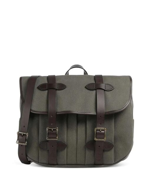 Filson Black Medium Buckled Shoulder Bag for men