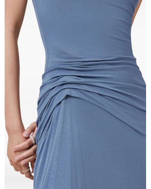 AllSaints Blue Rivi Draped Asymmetric Dress