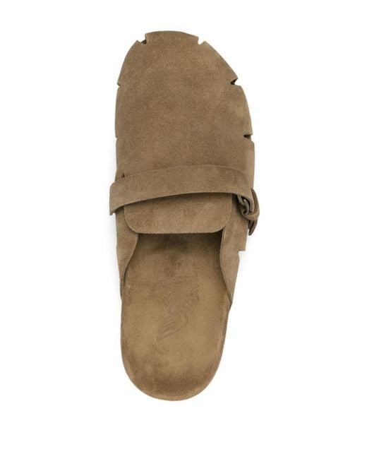 Ancient Greek Sandals Brown Atlas Suede Slippers for men