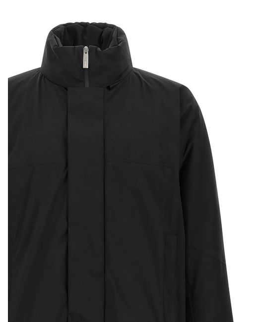 Herno Black Gore-Tex Removable-Hood Padded Jacket for men