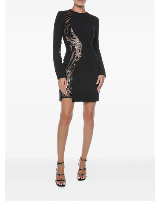 Just Cavalli Black Sequin-Insert Mini Dress