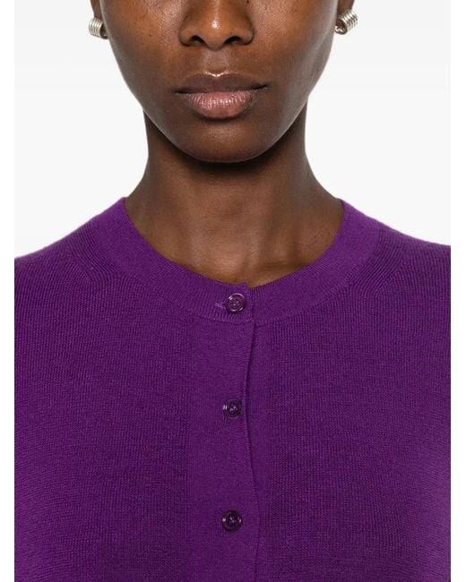 Bompard Purple Long-Sleeves Cardigan