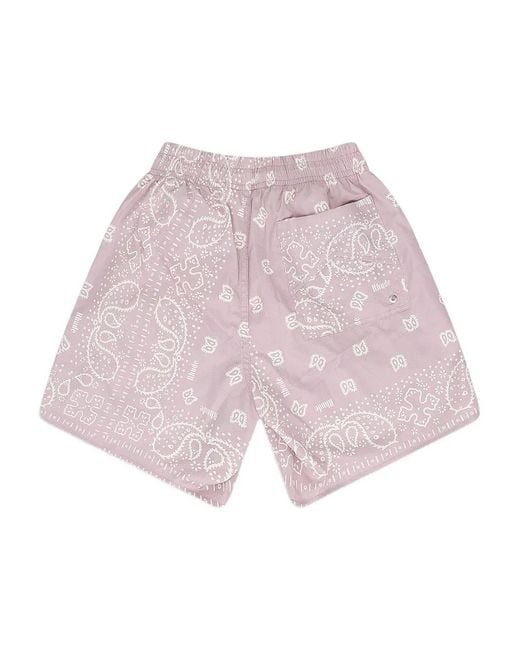 Rhude Pink Bandana Swim Shorts for men