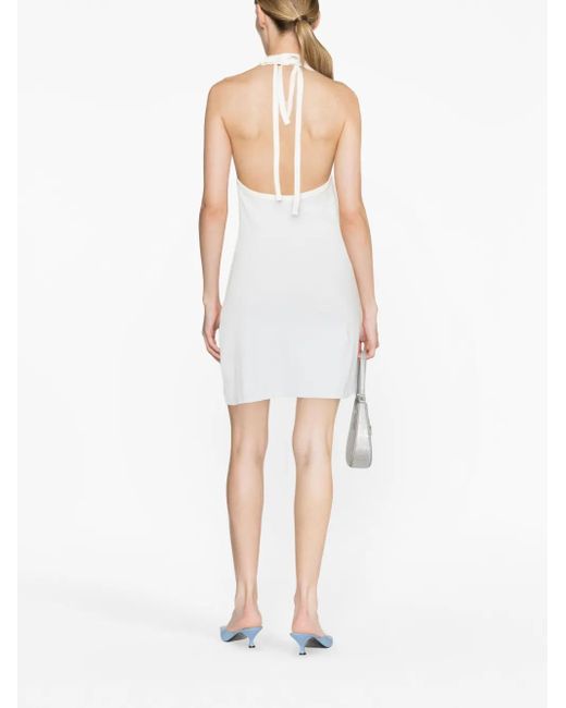 Robe Courte En Jersey À Logo Brodé Courreges en coloris White