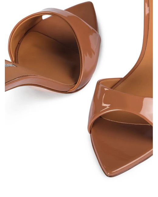 Le Silla Bella 80mm エナメルレザー サンダル Brown