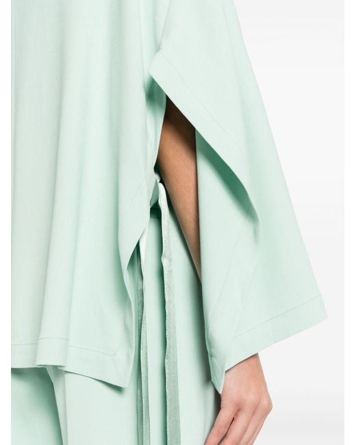 Erika Cavallini Semi Couture Green Cady-Bluse mit Seitenschlitz
