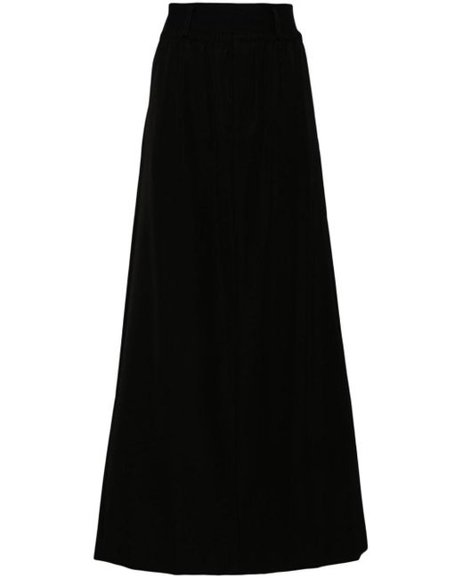 Black a line wool skirt 2025