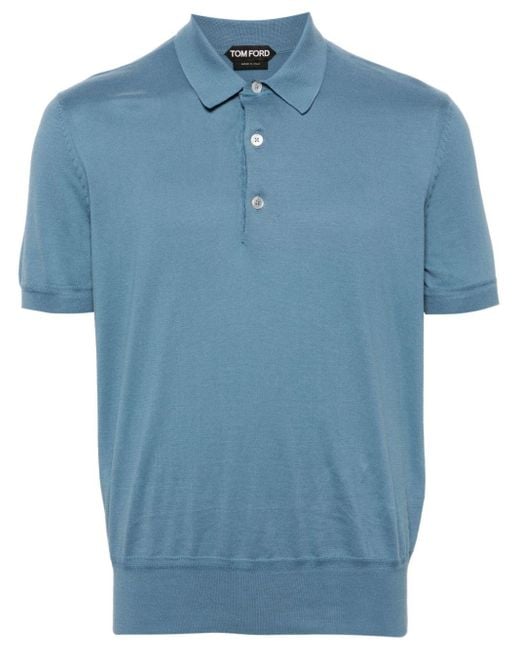 Tom Ford Blue Short-sleeve Cotton Polo Shirt for men
