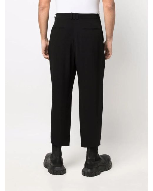 Balmain Black Side Folded Crepe Pants for men