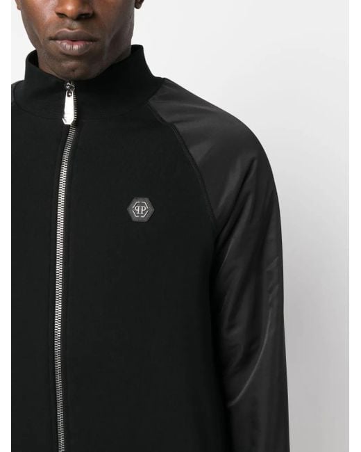 Philipp Plein Black Logo-Appliqué Tracksuit for men