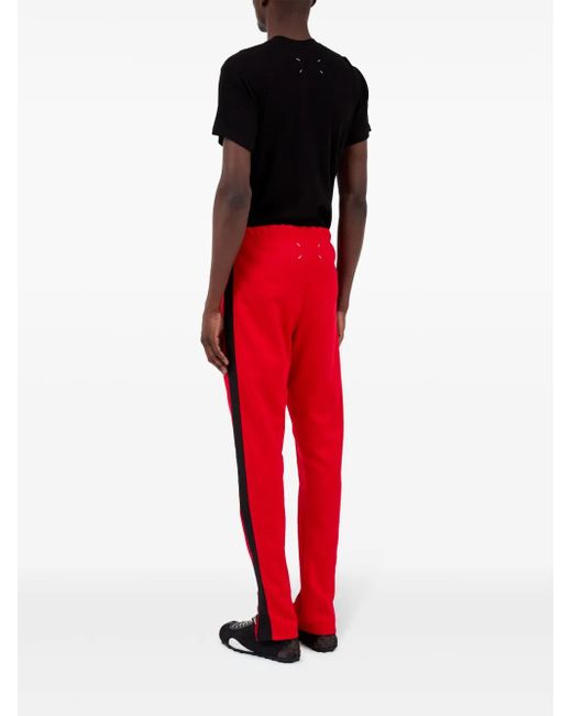 Maison Margiela Red Side-Stripe Track Pants for men