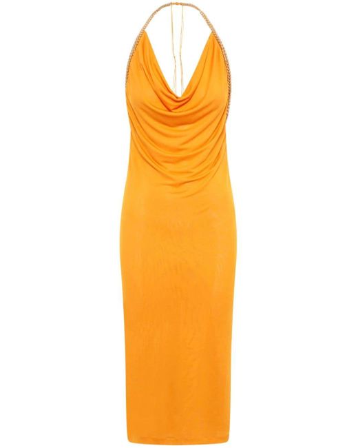 Robe slip à bretelles avec détails de chaîne métallique Dion Lee en coloris Orange
