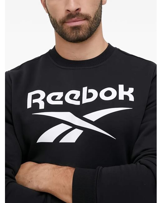 Reebok Black Logo Crew-Neck Sweatshirt for men