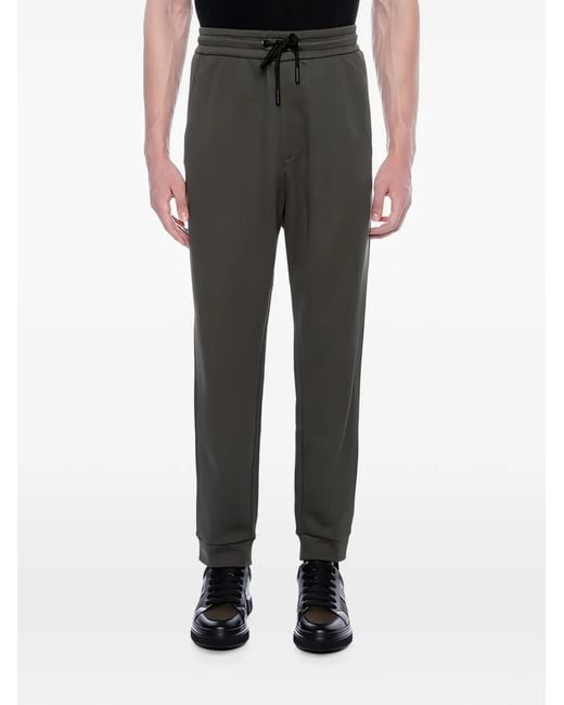 Giorgio Armani Black Drawstring Logo-Patch Track Pants for men
