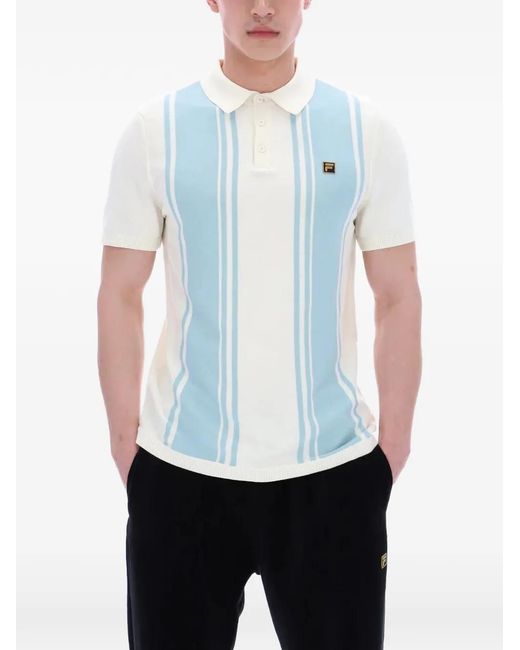 Fila Blue Buddy Logo-Patch Polo Shirt for men