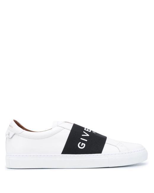 Givenchy Leather Paris Strap Slip-on Sneakers in White & Black (White ...