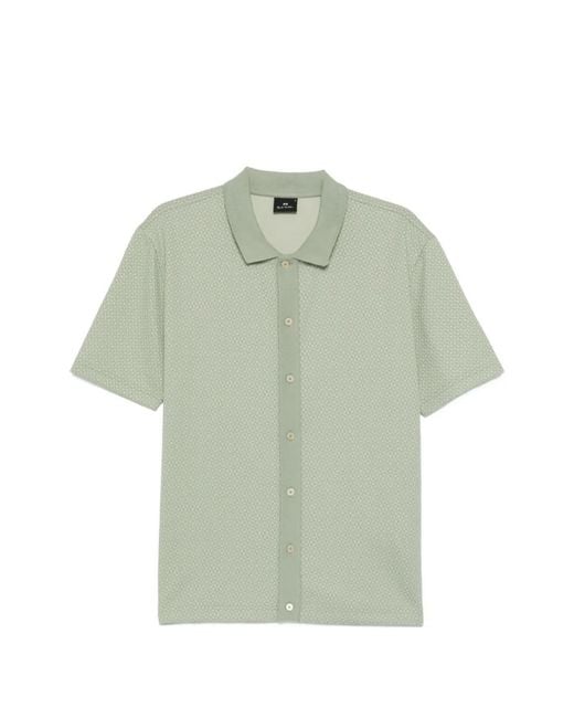 Paul Smith Green Knitted Button Shirt for men