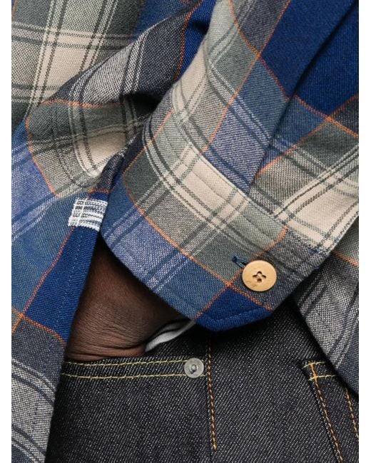 Visvim Blue Lumber Check Long-Sleeve Shirt for men