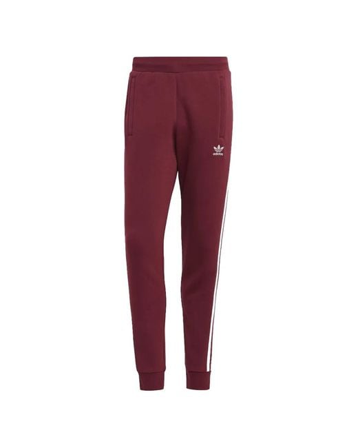 Adidas Red Adicolor 3-Stripes Track Pants for men